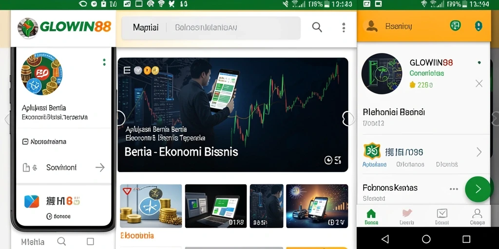 Antarmuka GLOWIN88 menampilkan berita ekonomi terkini dan analisis pasar.