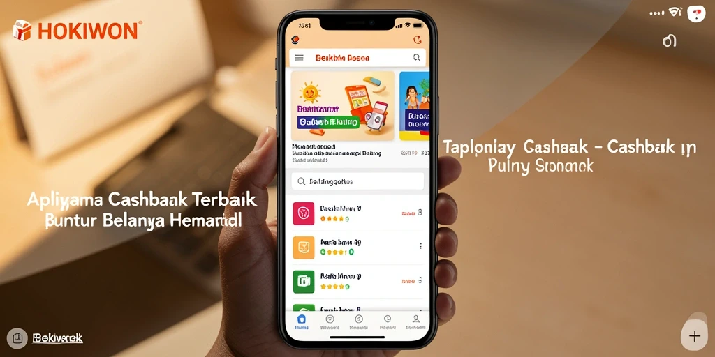 Antarmuka HOKIWON menampilkan fitur cashback yang menarik.