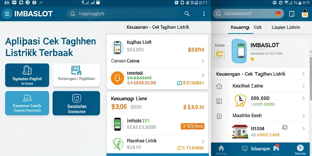 Tampilan antarmuka IMBASLOT untuk cek tagihan listrik.