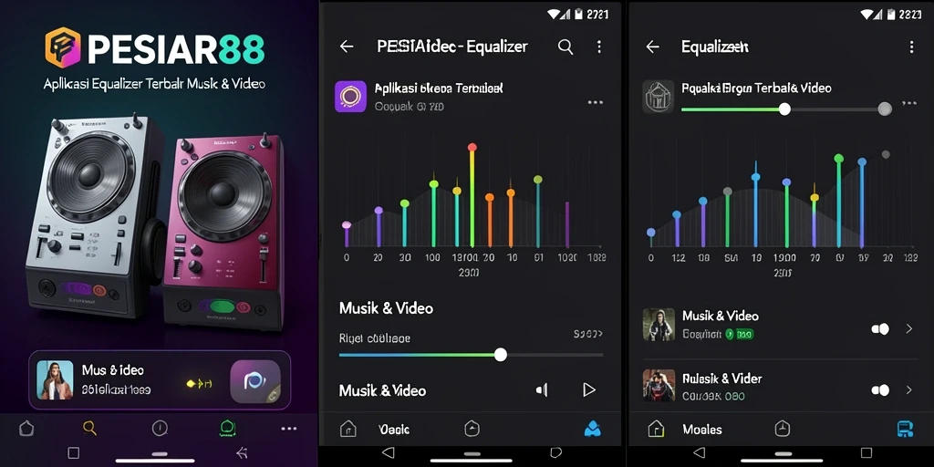 Antarmuka aplikasi PESIAR88 dengan pengaturan Equalizer yang mudah diakses.