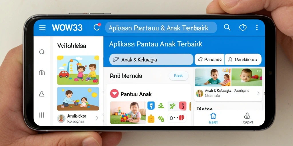 Tampilan antarmuka WOW33 yang menarik untuk memantau anak.